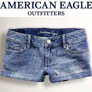 American Eagle Silver Glitter Sparkly Denim